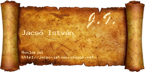 Jacsó István névjegykártya